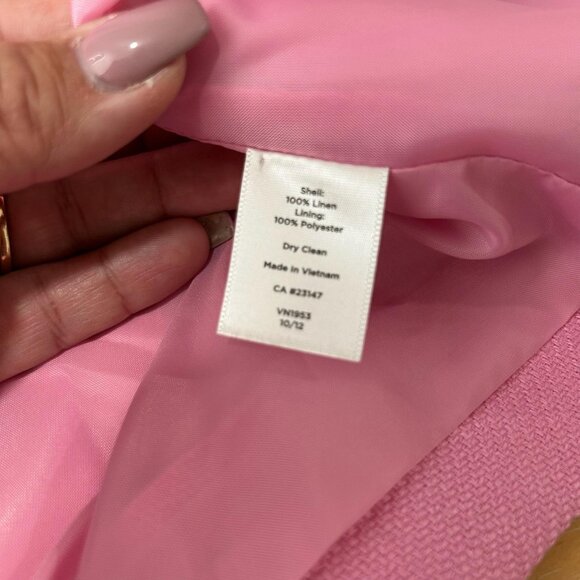 Talbots Jacket Blazer Jacket Womens 22W Pink Linen Button Front‎ 3/4 Sleeve - Picture 9 of 9
